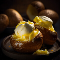 Baked Potatoes with butter and sour cream