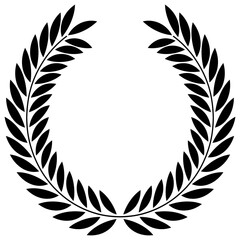 laurel feather wreath leaf decoration leaves silhouette nature icon art circle vector illustration