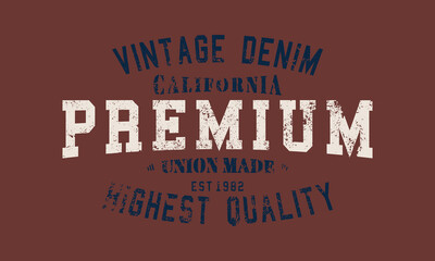  Premium vintage indigo blue jeans hand crafted, Denim blue jeans typography, t-shirt graphics, vectors, Vintage Type Apparel Design