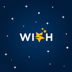 wish wordmark with stars background