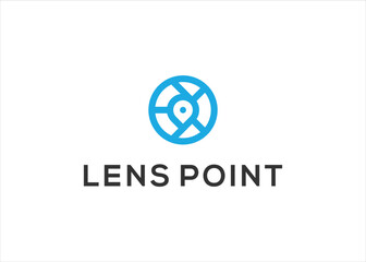 Location pin and lens camera logo design inspiration