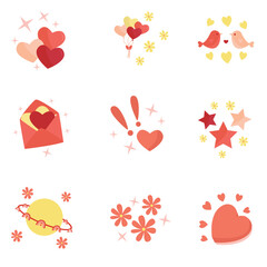 design illustration vector valentines object accessories set