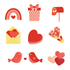 design illustration vector valentines object accessories set