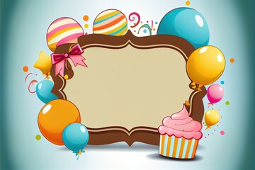 Fototapeta premium birthday theme background border