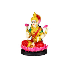 Hindu goddess Lakshmi on a white background
