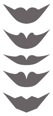 Schematic silhouettes of lips vector set.Schematic silhouettes of lips vector set.