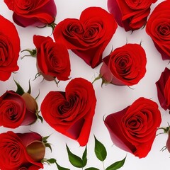 Valentine's Day background of rose hearts, Generative AI Illustration