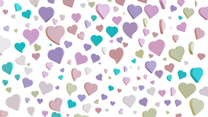 Colorful hearts. PNG Transparent background. Valentine's day, birthday, mother's day and special days concept