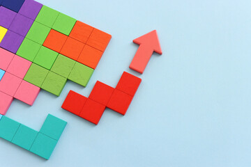 Colorful puzzle on a blue background