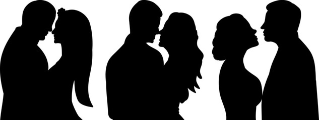 portrait man and woman silhouette