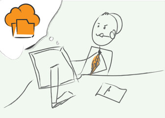 data and backup recovery chat cartoon design