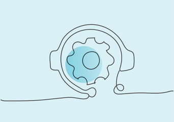  technical support line art design