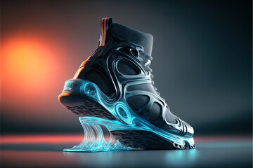 techno wireless smart shoes of the future generative ai - obrazy, fototapety, plakaty