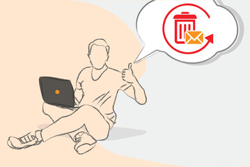 Recover deleted mails icon vector design