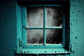 a window in a cold house. windows with bad double glazing. Generative AI