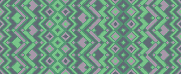 Asymmetric rhombus traditional motifs vector geometric pattern.