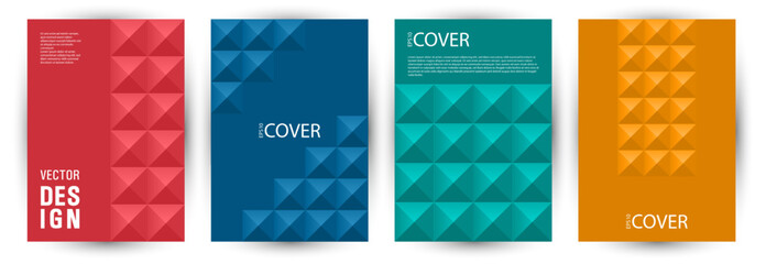 School notebook front page layout bundle vector design. Minimalist style hipster poster mockup
