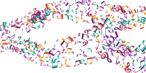 Music note icons vector background. Audio