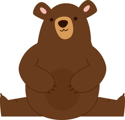 Pretty animal flat icon Cute cartoon bear