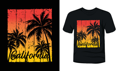 "California" typography lettering t-shirt template