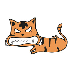Drawing abstract angry tiger vector.