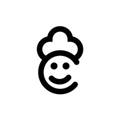 chef hat letter c cute emoticon restaurant logo design