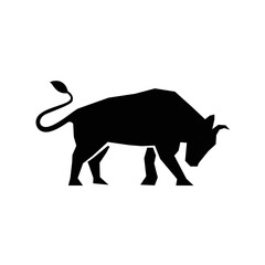 Geometric bull silhouette logo design