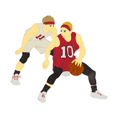 Offensive and defensive basketball play 02