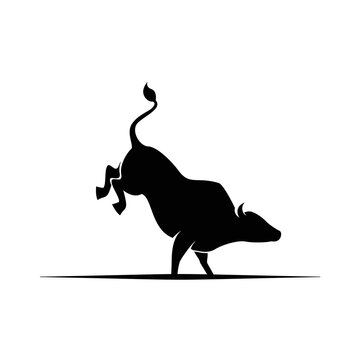 bucking bull cow buffalo cowboy riding texas rodeo dangerous sport western  logo design