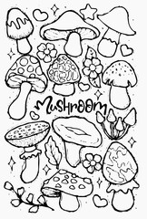 mushrooms on a white background