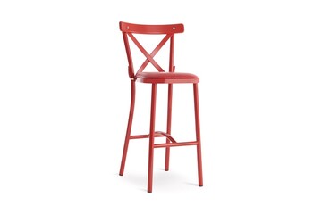 Red wood bar chair , isolated , background is white