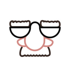 anonymus groucho glasses - fake mustache glasses - outline