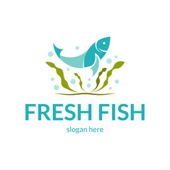 Fototapeta premium Modern fresh fish symbol