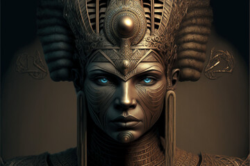 Anunnaki: Sumerian, Assyrian or Akkadian deities. Mythological extraterrestrial beings. Generative AI.
