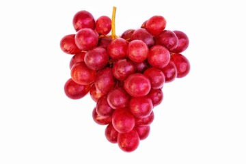 red grapes on a white background