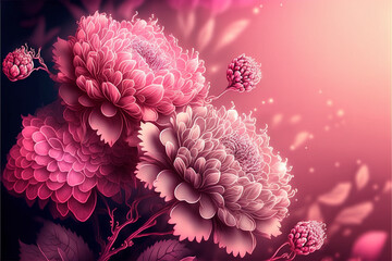 Beautiful pink flower background. Wallpaper. Generative ai