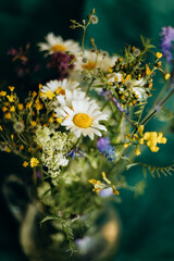 Bouquet of wildflowers in vase