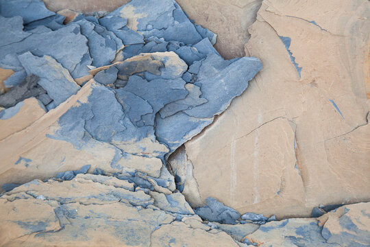 Flaking, weathered shales on Roche de Casse, Hautes-Alpes, France.