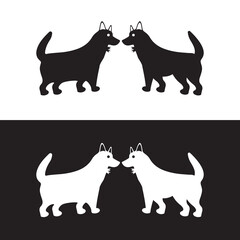 Dog animal logo template design . icon logo . silhouette logo 