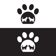 Pet dog animal logo design . icon logo . silhouette logo 