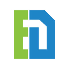 Letter E and D Card Logo