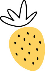 Hand drawn abstract strawberry flat icon