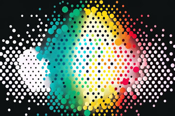a halftone backdrop with an abstract point texture and colorful isolated dots. Generative AI