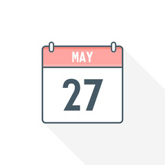 27th May calendar icon. May 27 calendar Date Month icon vector illustrator