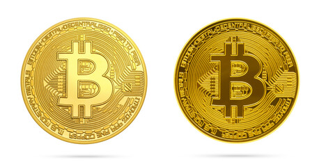 Bitcoin isolated on white background.