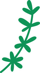 Hand drawn abstract plant branch flat icon