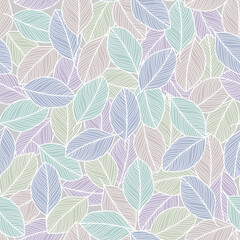 Fototapeta na wymiar Vector seamless pattern with colorful leaves. For print,packaging,wallpaper,banner,web design,textile