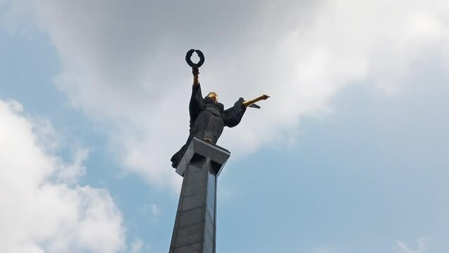 Isolated Statue of Sveta Sofia (The Statue of Saint Sophia) - a monumental sculpture in Sofia, Bulgaria