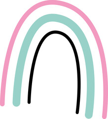 Hand drawn abstract rainbow flat icon