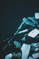 Ice floes on the sea